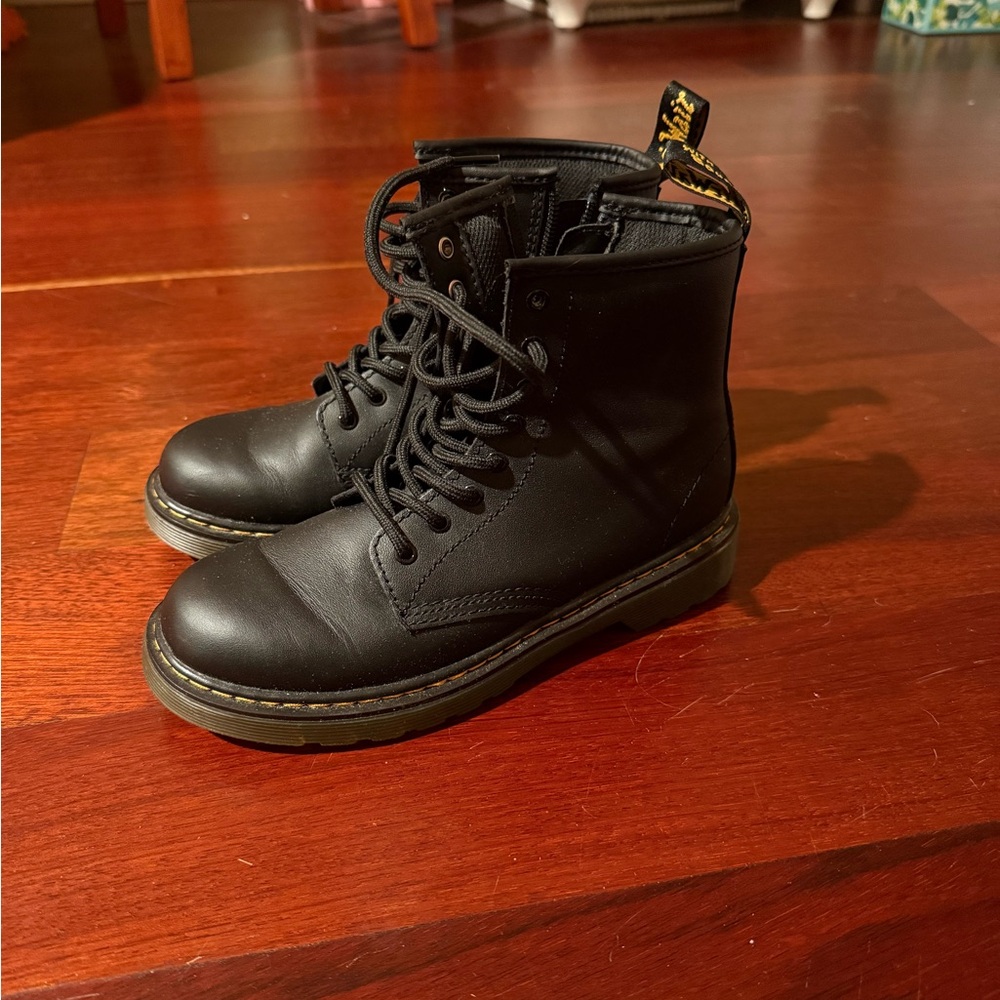 Kids black Leather Boots